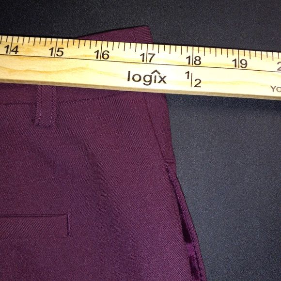 Worthington Trousers With Split Hems Pants Womens Size 14 Wine Pants Career Work - Picture 11 of 13